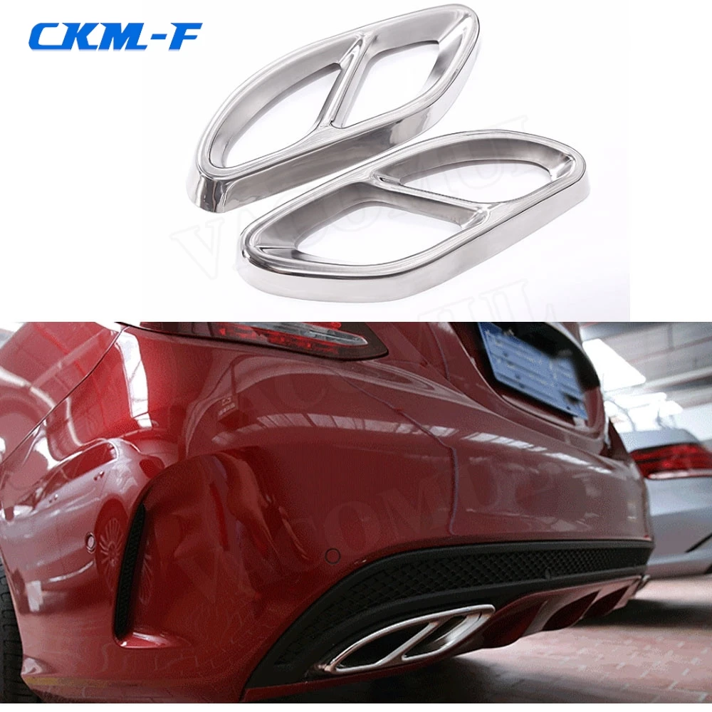 

Automobiles Exhaust Tail Throat Decor Trim Frame For Benz E-class W213 W205 GLC C A Class A180 A200 W176 15-17 Four Outlet