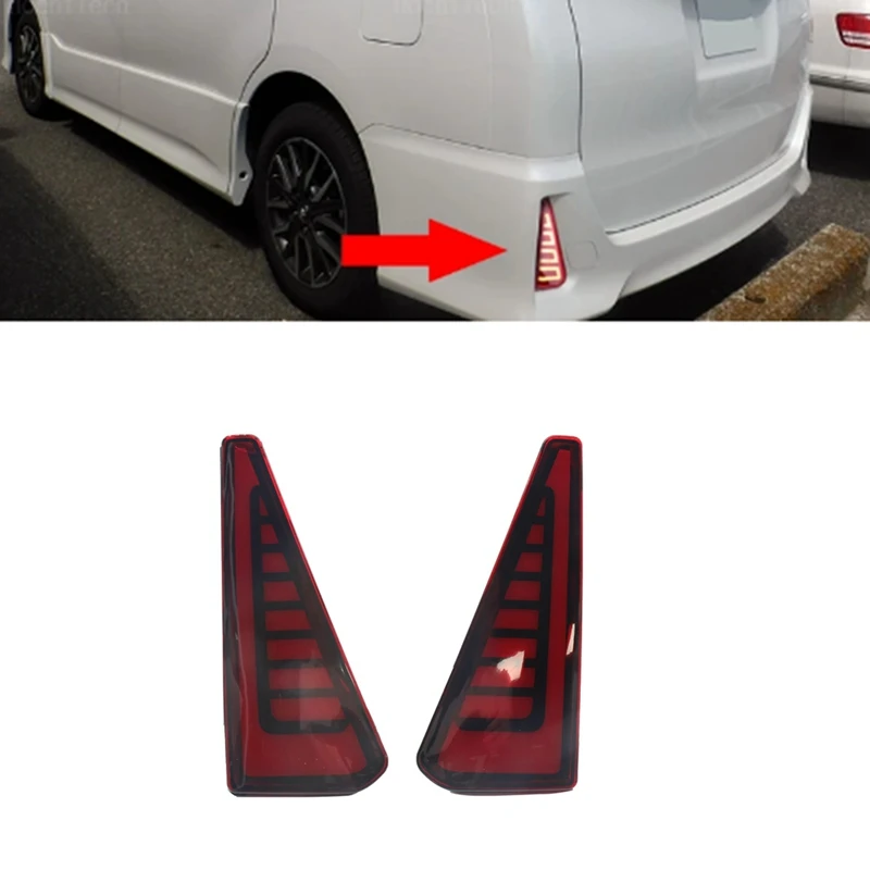 Car Rear Bumper Taillight Dynamic Turn Signal Lights Reflector Light LED Brake Light For Toyota NOAH VOXY 80 Seires