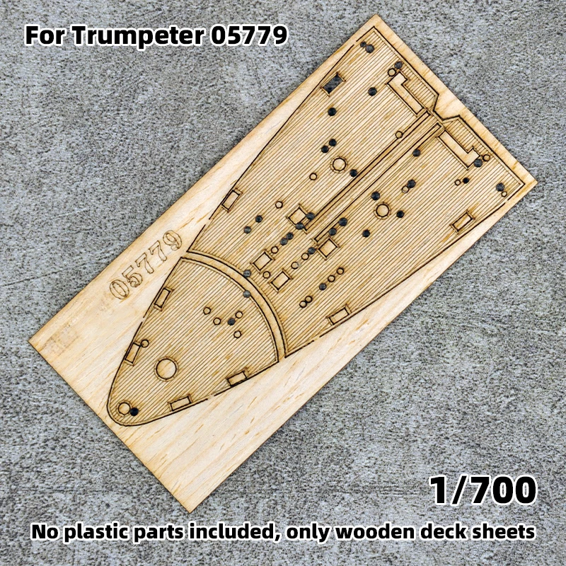 Modell-Upgrade-Teile: Lasergeschnittene Holzdeckplatte mit selbstklebender Ankerkette für TRUMPETER 05779 Battleship 1/700 – Detail 1
