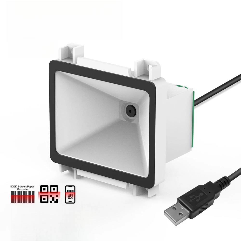 Small Size Fixed Barcode Scanner Module - Embedded QR Code Reader Auto-Induction 2D QR Fixed Scanner for Efficient Data