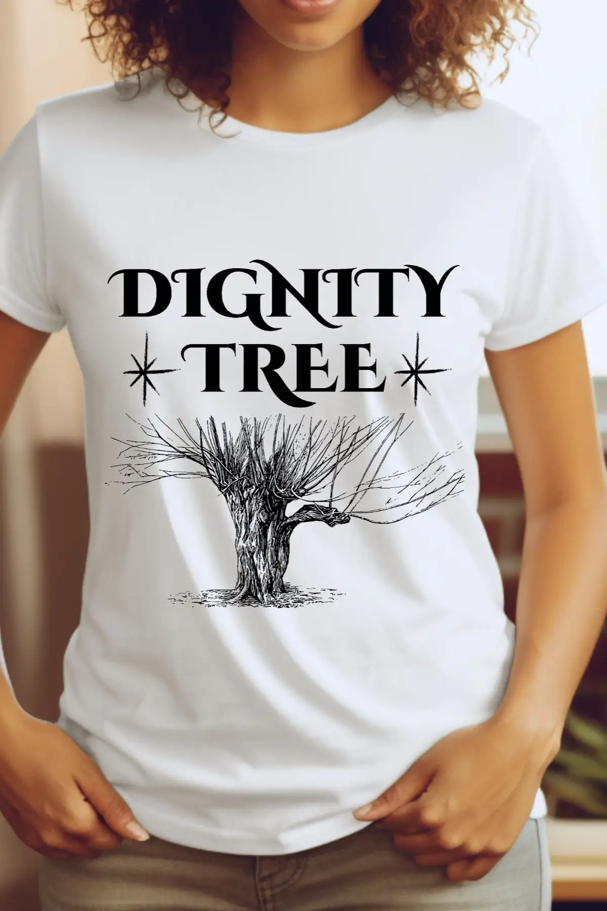 Dignity Tree T Shirt Gnarled For Her Him Couples Nature Camping