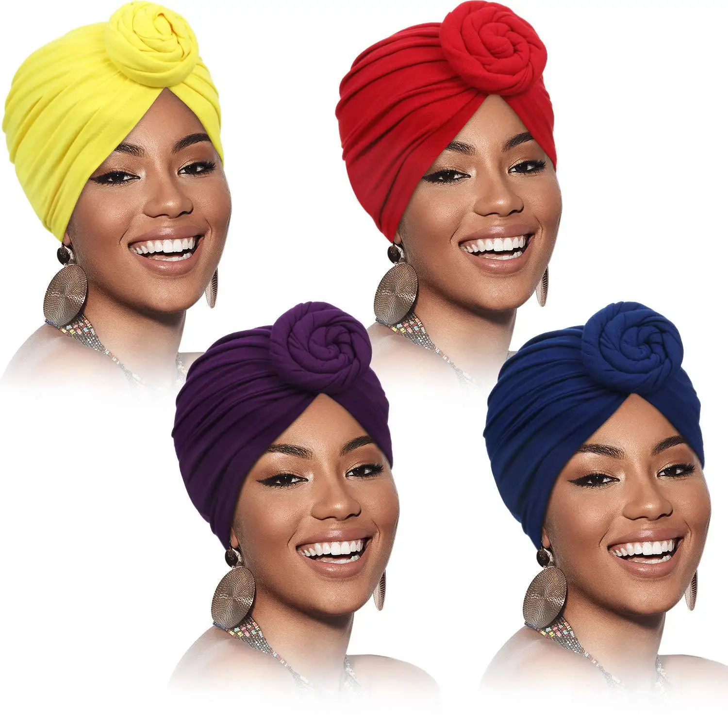 Turbans for Women Crinkle Twist Turban Hat Muslim Underscarf Turbante Islamic Hijab Headscarf Bonnet Arab Headwraps Indian Cap