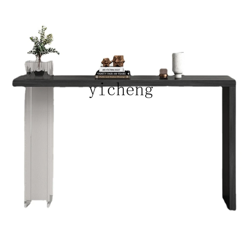 Xl Acrylic Art Console Home Solid Wood Console Tables Simple Wall Length a Long Narrow Table