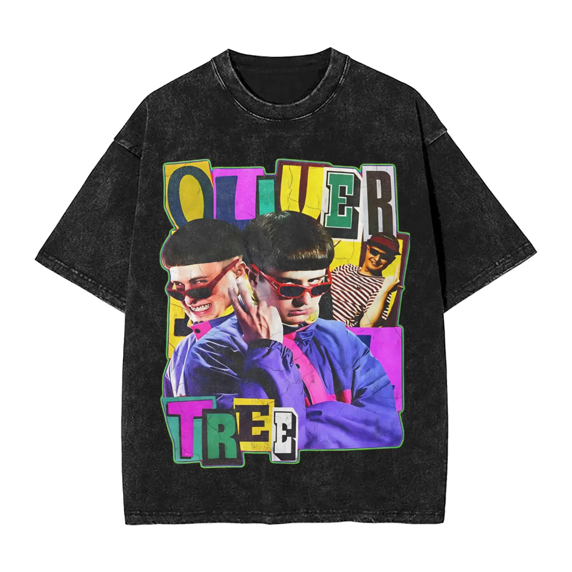 Washed T Shirt Oliver Tree Rapper RIP Hip Hop Fashion T-Shirts High Street  Streetwear Short Sleeve Summer Tops Tees Men Women