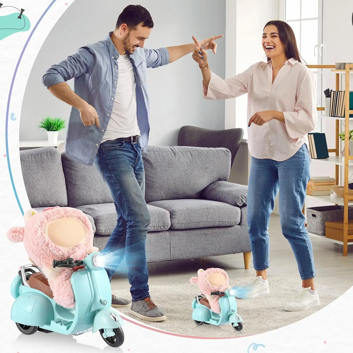 Simpatica bambola mini moto elettrica giocattolo per bambini per motore giocattolo labubu per bambola (senza bambola) Accessori