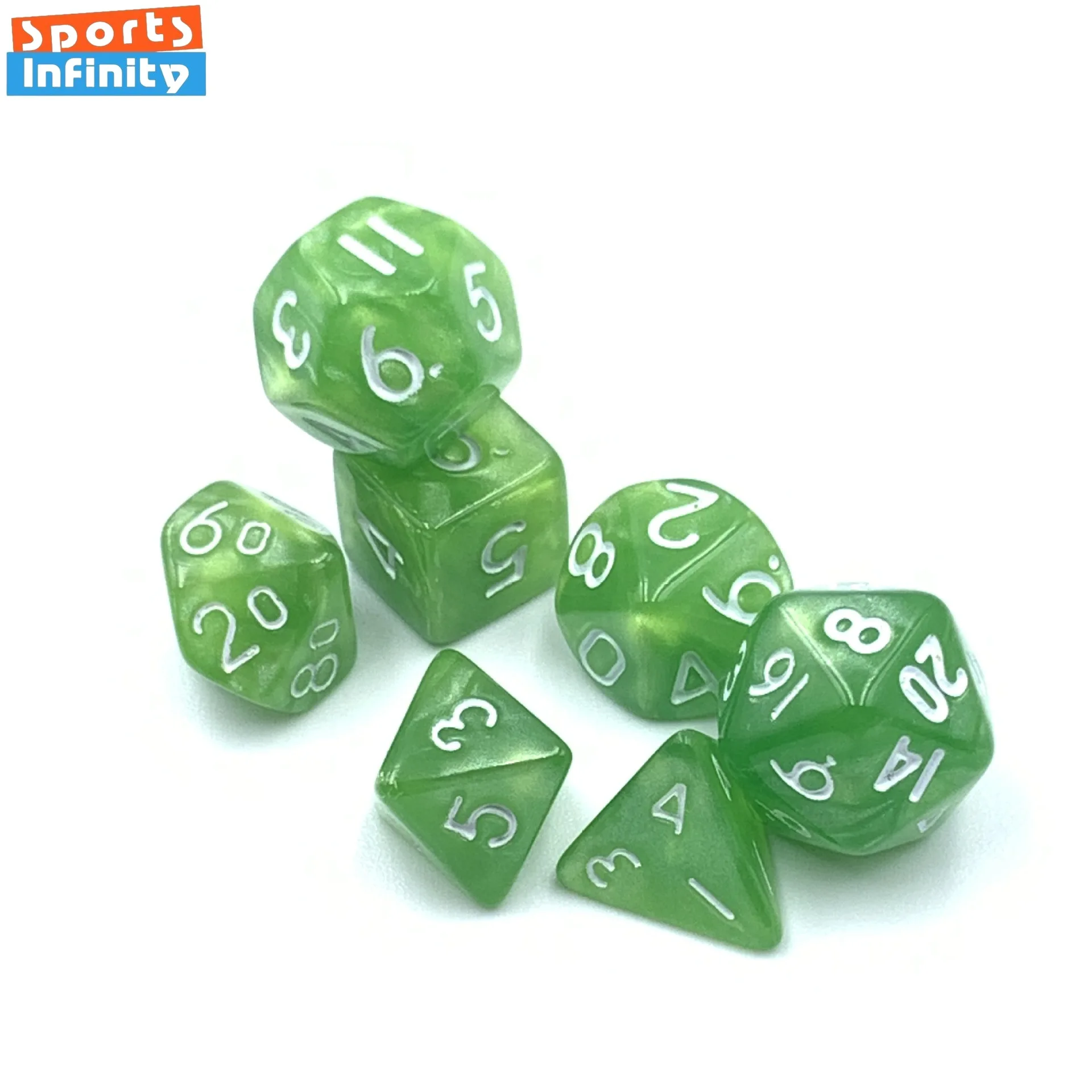 

7Pcs of 10mm Mini Plastic Dice Green White Black Purple Blue Yellow Multi Color Dnd Dice Set for DND COC TRPG Number Dice Kit