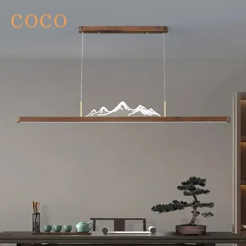 

Modern minimalist one character long bar restaurant pendant light LED landscape tea room coffee table restaurant decoration