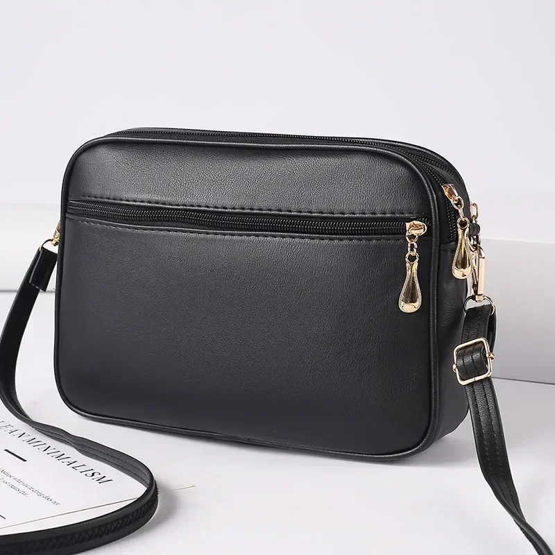 Women's Small Crossbody Phone Bag Middle-aged Mother Multi-layer Small Square Bag Running Around The World and Pushing Handbag