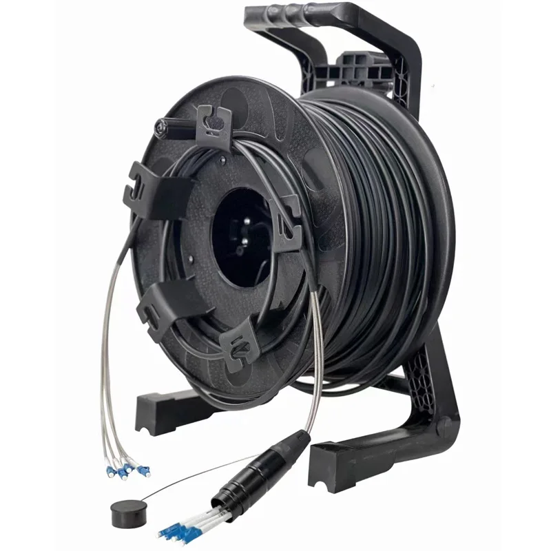 Waterproof Armoured 4 Core Outdoor LED Visual Lighting Optical Fiber Cable for M Use Fiber Optic Equipment