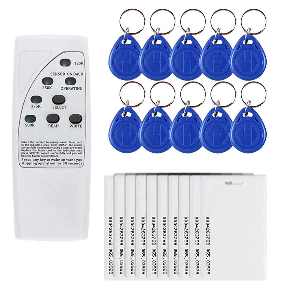 Handheld RFID ID Card Copier, 125KHz EM4305 RFID ID Card Reader,125KHz RFID Key Fob+125KHz RFID Proximity Smart Card