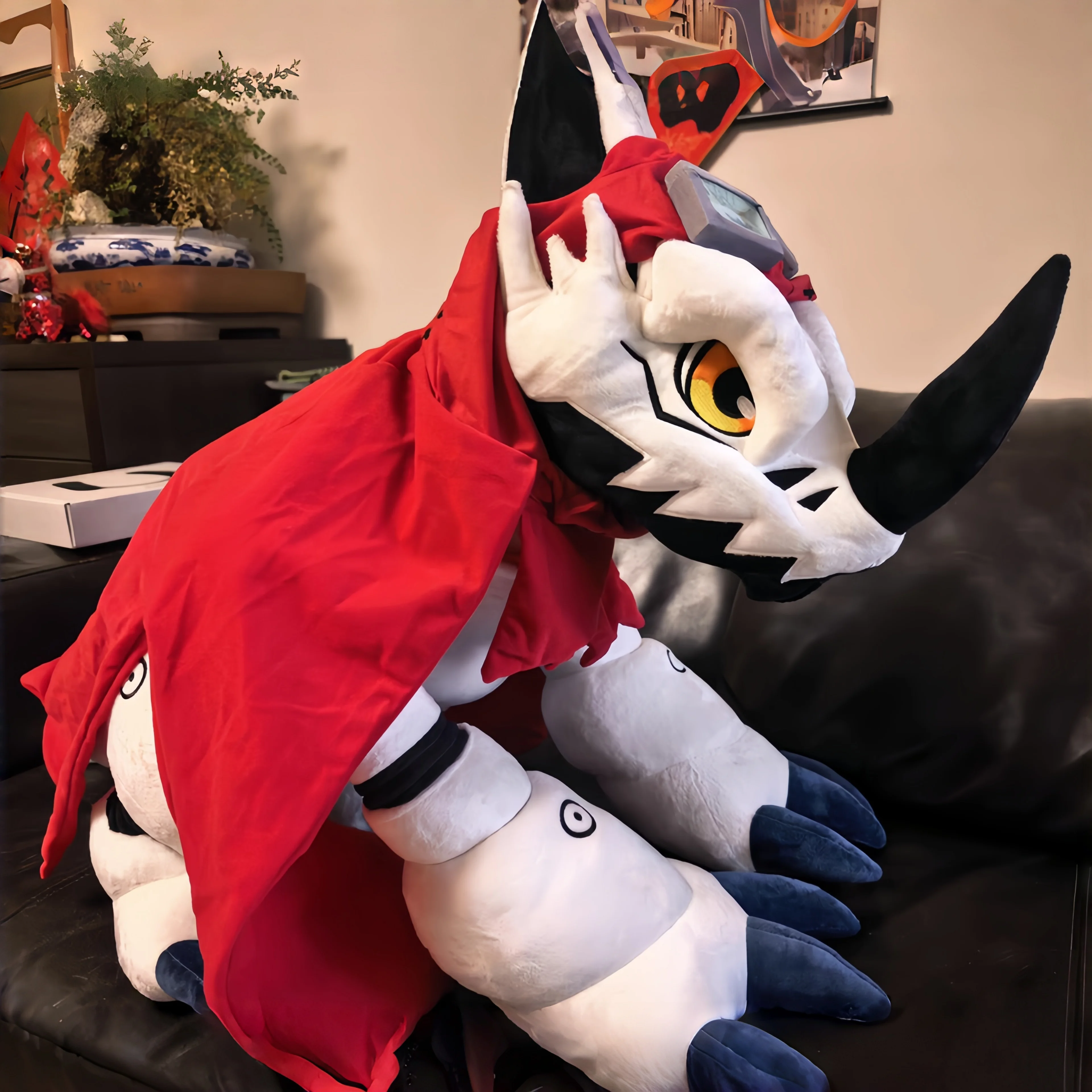 

60CM Big Size Anime Digital Monster Plushies Huckmon‌ ‌peluche Cartoon Plush Kawaii Comfortable Soft Doll Children Toy Gifts