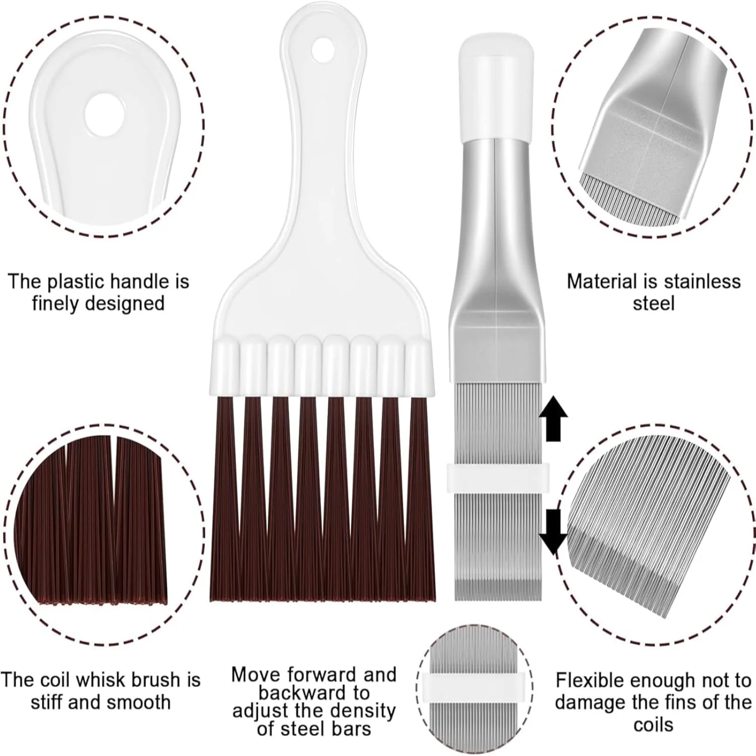 Гребень для ребра конденсатора кондиционера, щетка для чистки ребра Очиститель ребер кондиционера Чистящая щетка для чистки катушки холодильника, Cleanl
