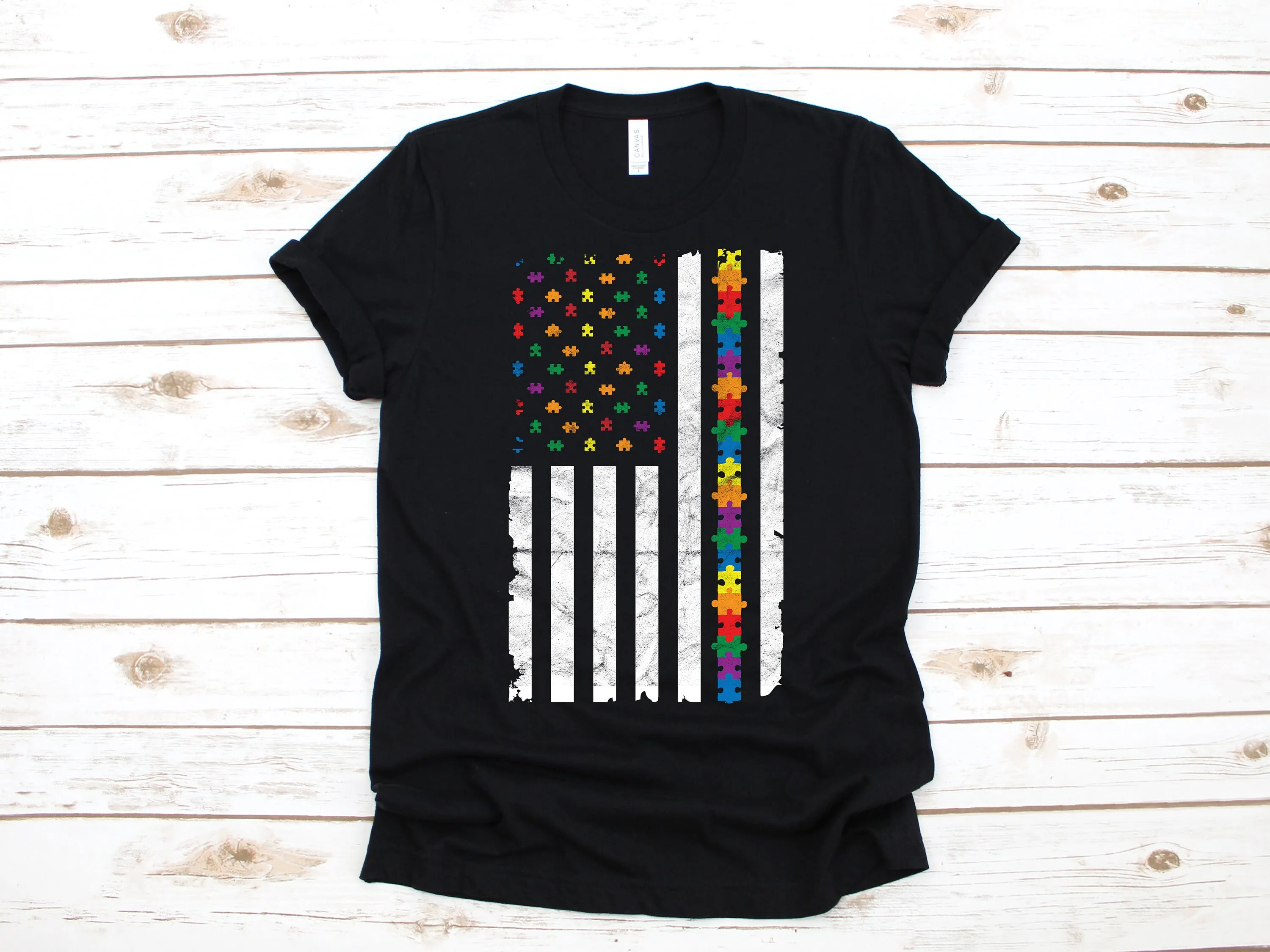 Футболка с американским флагом аутизма, США, потоотделение с длинным рукавом, детская одежда