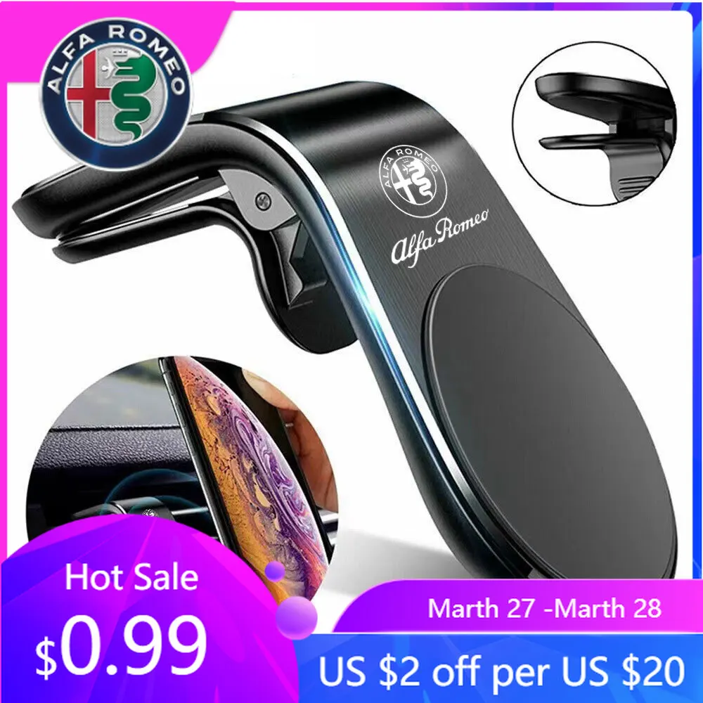 

Магнитный держатель для телефона в автомобиль на воздуховод для Alfa Romeo (поддержка GPS) для моделей Giulietta, 159, Mito, Giulia, Stelvio 1