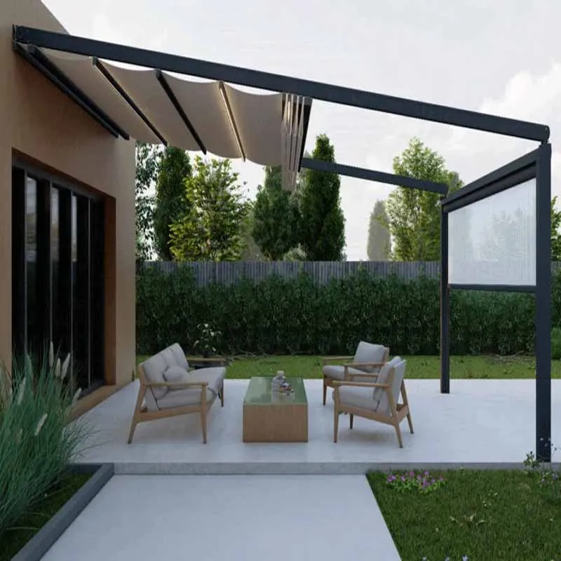 Electric Luxury Aluminum Folding Canopy Remote Control Anti-UV Rain-proof Window & Door Sunshade Outdoor Pavilion