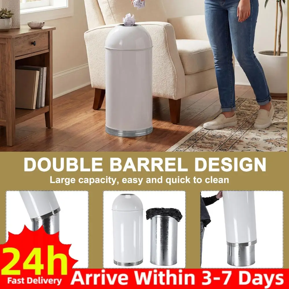 

58L Large-Capacity Round Lidless Trash Can with Removable Inner Bucket Large Waste Container for Home Office Restaurant Kitchen
