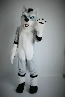 عيد الميلاد رمادي أبيض أسود Fursuit أجش الثعلب الكلب زي التميمة هالوين عيد الميلاد حفلة تنكرية الحيوان شخصية كرتونية خارج