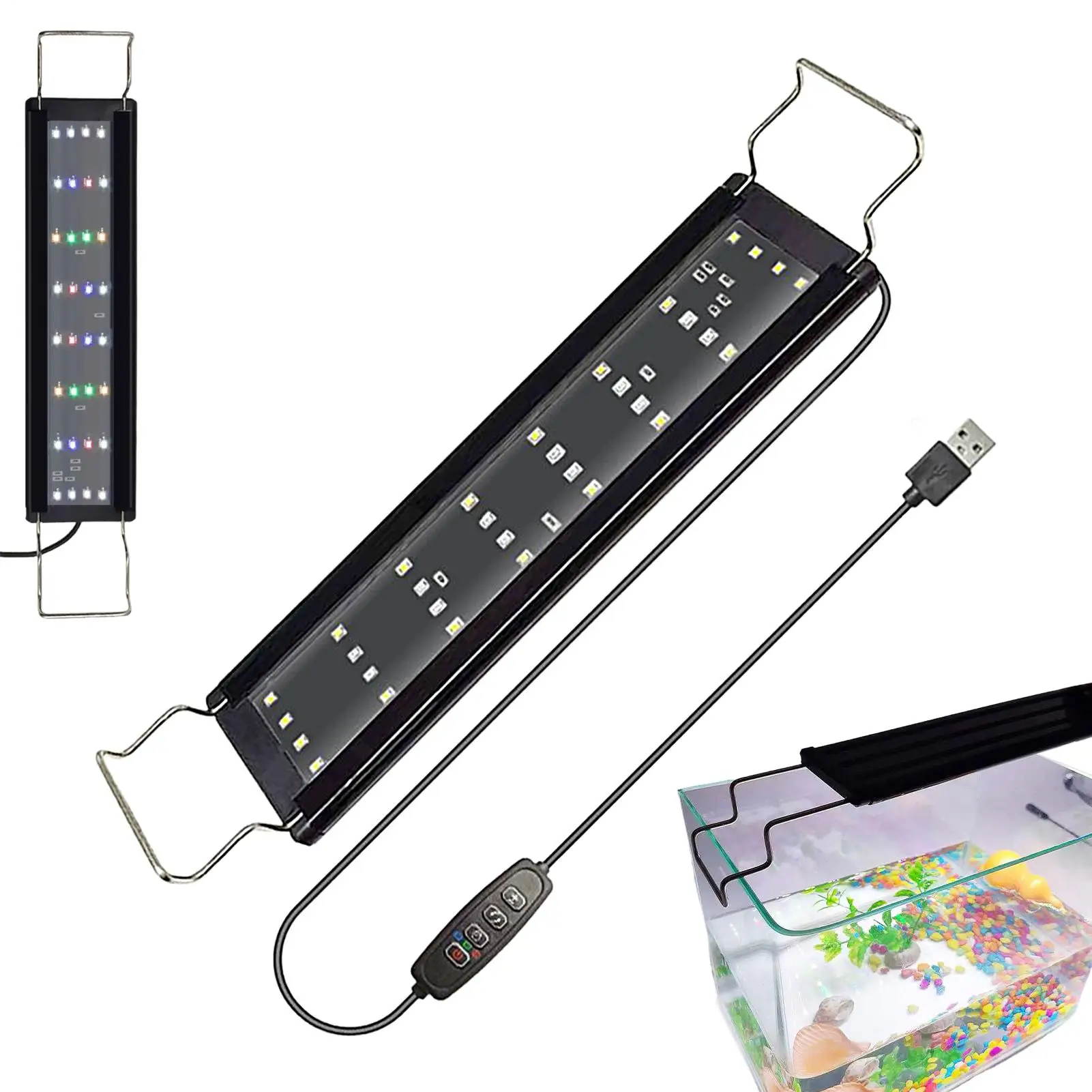 LED Light For Aquarium Full Spectrum Aquarium Plant Light Fish Tank Lighting With Adjustable 10-Level Brightness For Living Room