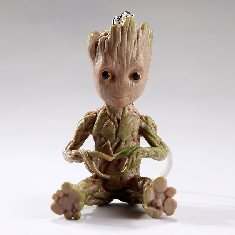 11 Different Groot Keychain Decoration Crafts Tree Man Baby Anime Hanging Figurine Toys Key Pendant Bag Decoration Pendant Gift