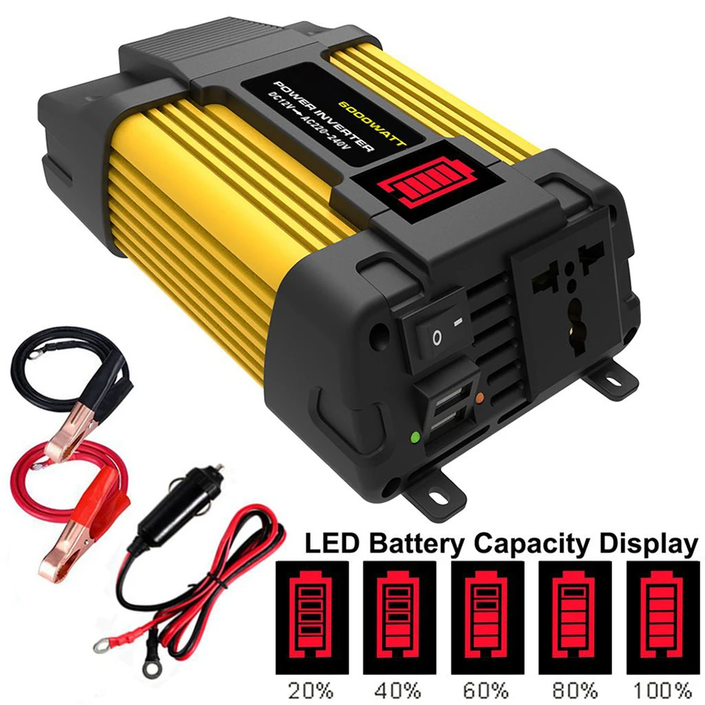 12V-110/220V  Battery Display Power Inverter Converter Voltage Transformer Solar Panels System Solar Inverter Complete