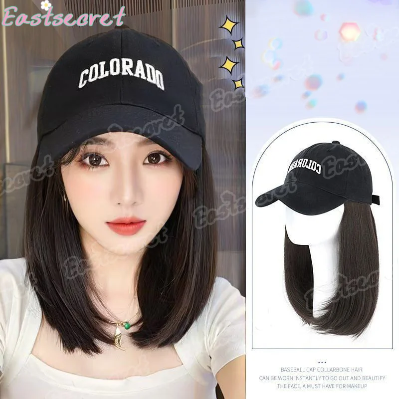 

Зимняя бейсболка EAST Synthetic с синтетическими волосами, 12 дюймов, устойчивая к холоду, с прямым волосом средней длины, черная, регулируемая, для женщин