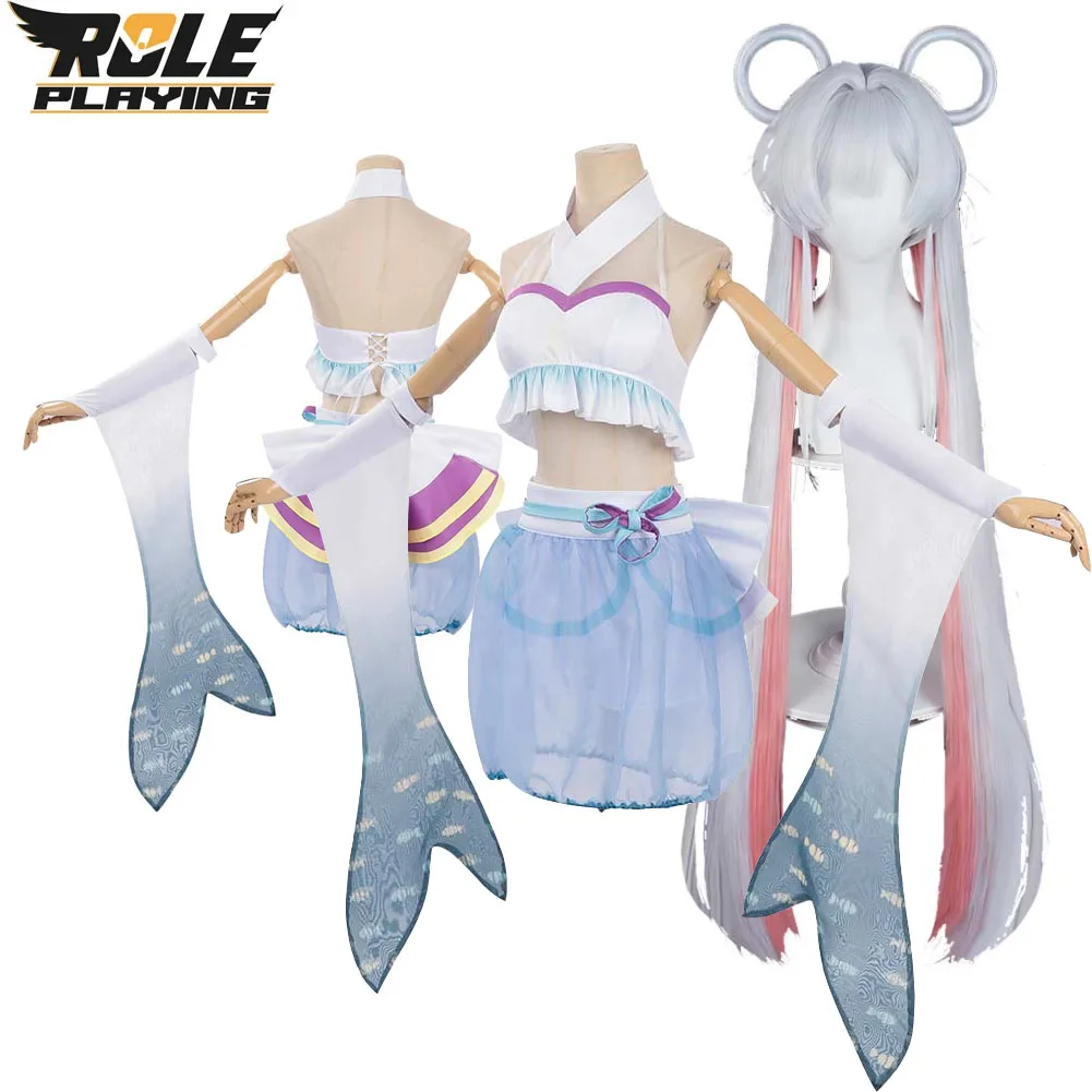 

Yachiyo Runami Cosplay Women Fantasy Dress Wig Anime Cosmic Cos Princess Kaguya Costume Roleplay Halloween Carnival Party Suit