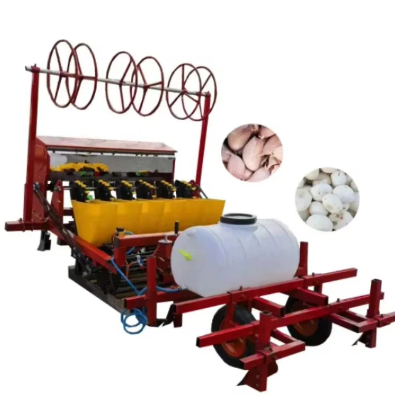 Garlic planting, fertilization and coating machine, batching machine, garlic seeding machine