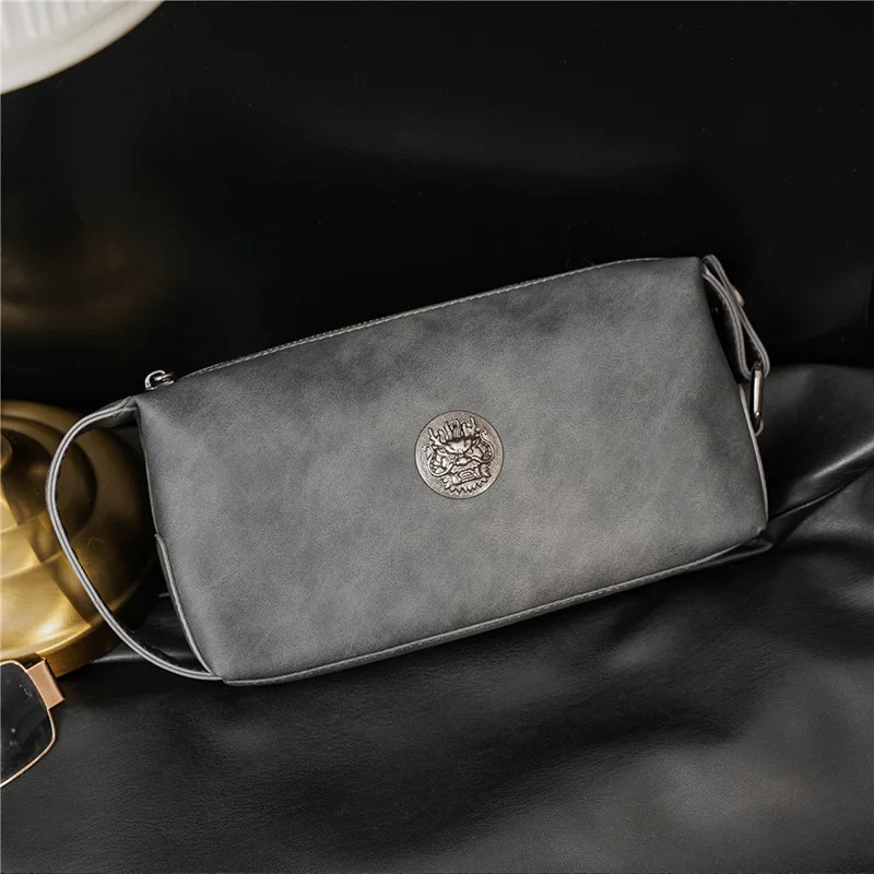 Bolso de mano para hombre, cartera de mano informal de negocios, de cuero Pu suave, para teléfono móvil, novedad de 2022