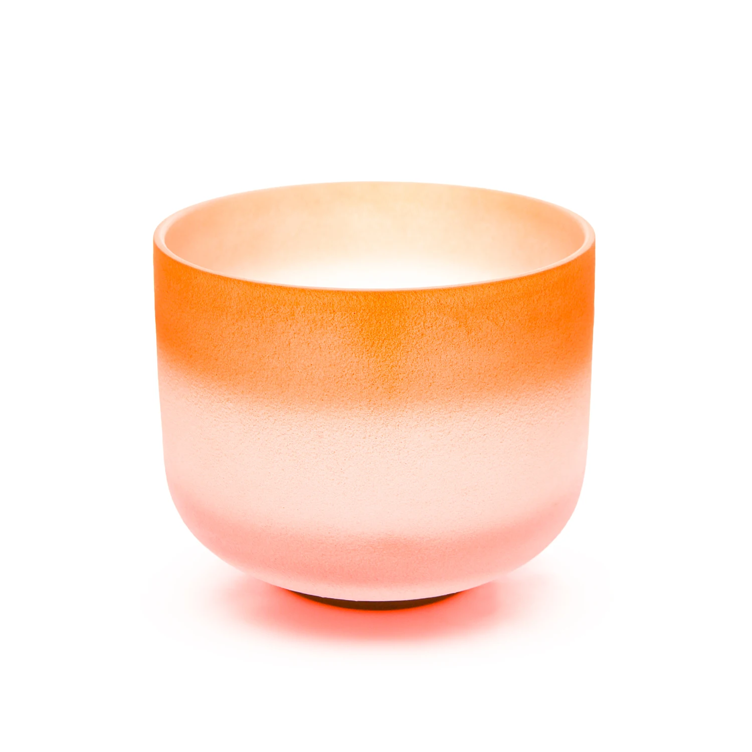 Hye-eun  8 Inch Orange Colored Quartz Crystal Singing Bowl Navel Chakra D Note  for Sound Healing with Free Mallet