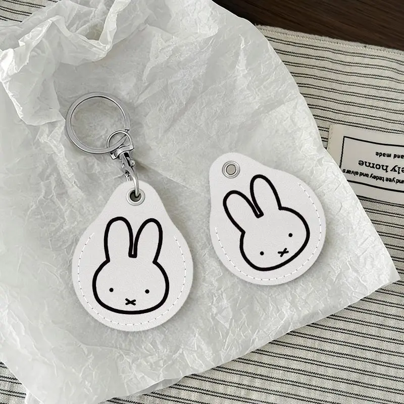New Miffy Rabbit sweet and cute creative cartoon pattern water-drop shaped sensor access card holder stylish decorative keychain