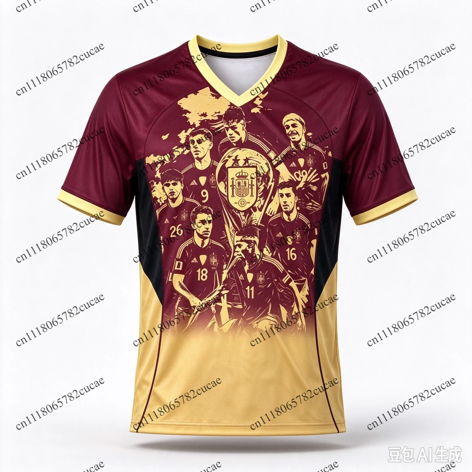 2027 Spain Champion Special Edition Training Jacket 3D Printed Football Casual Quick Drying T-shirt Parent Child Clothing