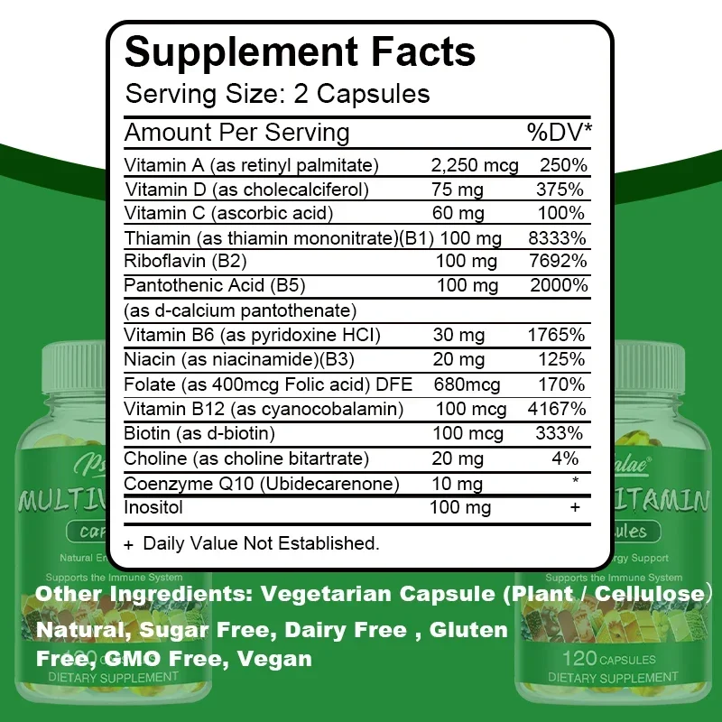 Improves Anemia Vitamin Deficiency Supplements, Multivitamin Capsules Anti-Hair Loss Skin Repair Supports Liver Health