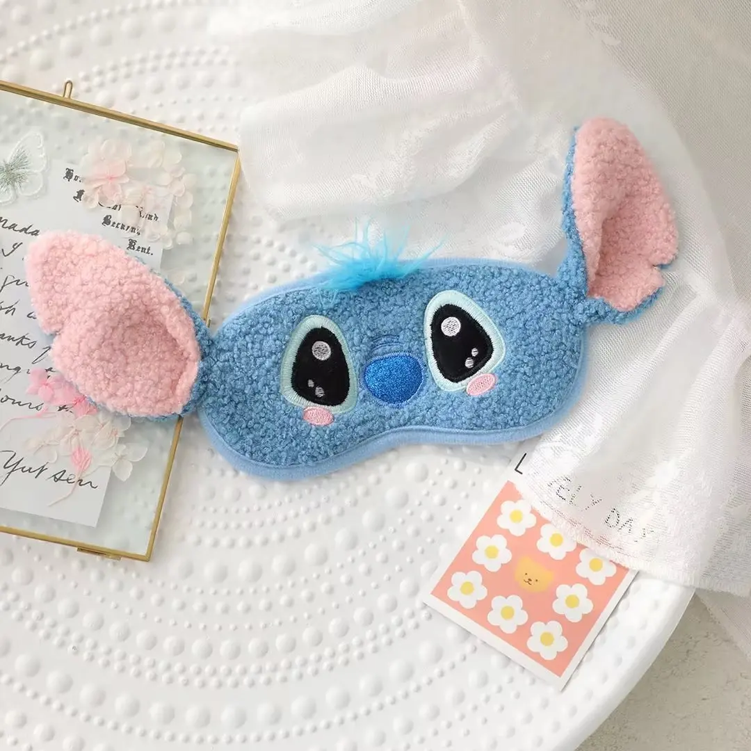 Disney Stitch Sleeping Eyemask Travel Blackout Eyemask Student Relieve Eyestrain Breathable Female Cartoon Cute Eyemask