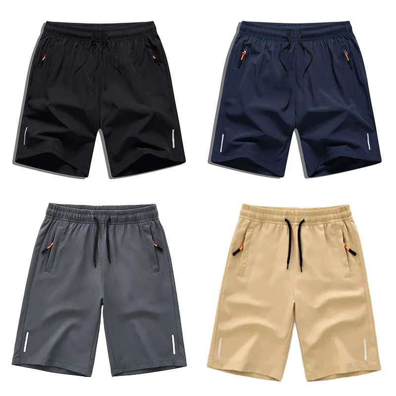 4-14 Years Boys Summer Cool Ice Silk Shorts Fashion Solid Color Stretch Knee-length Sweatpants for Kids Thin Casual Middle Pants