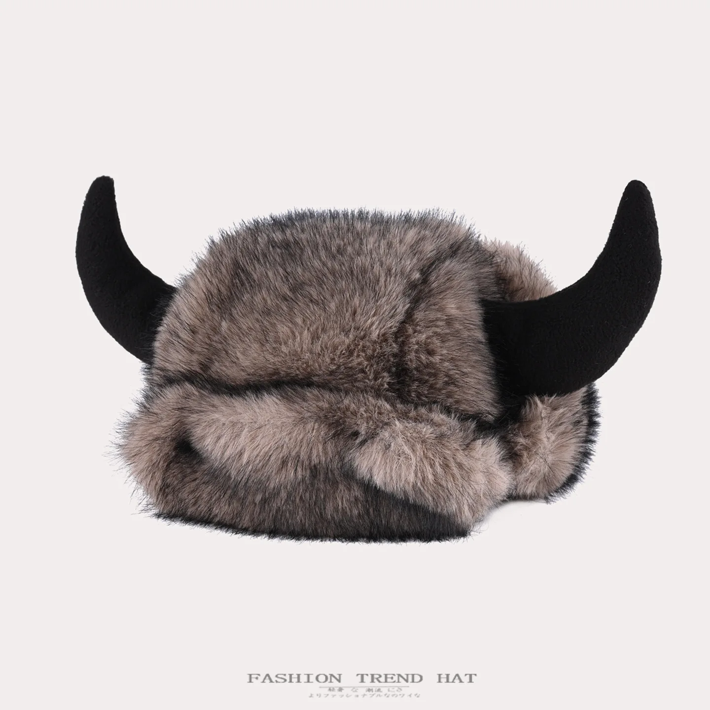 Ox horn pilot hat faux fur Bomber hat women ski cap winter hat thickened warm ear protection hat versatile bull head hat 털모