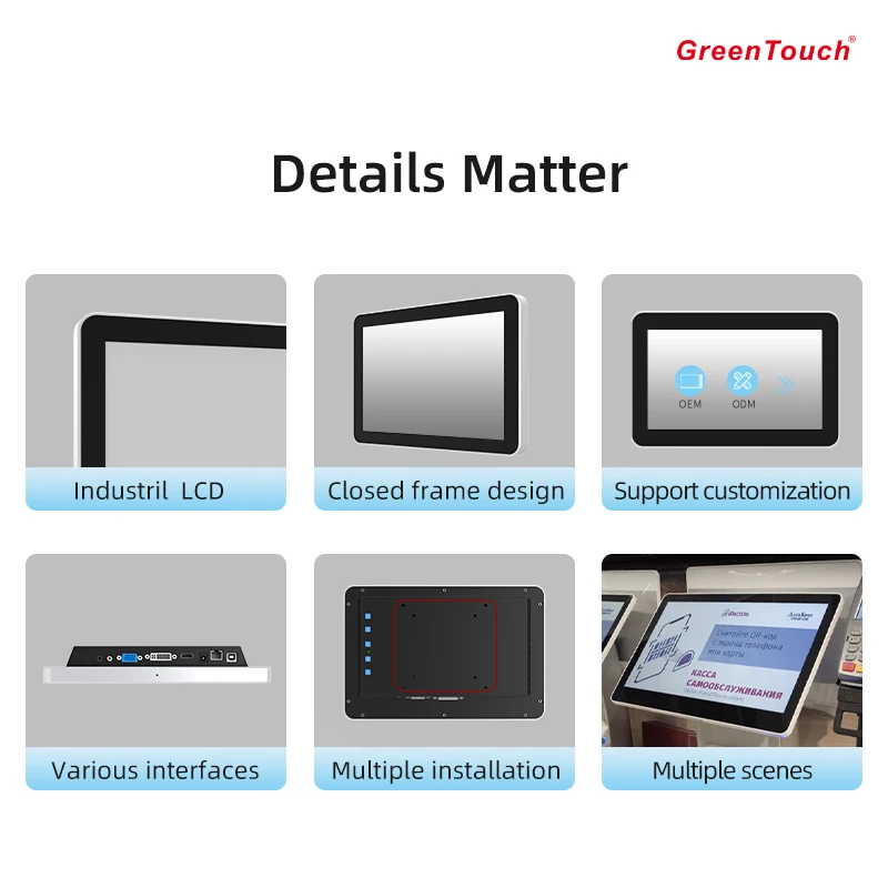 10.1 นิ้ว PCAP Capacitive Touch Monitor 1280x800 หน้าจอสัมผัส Lcd