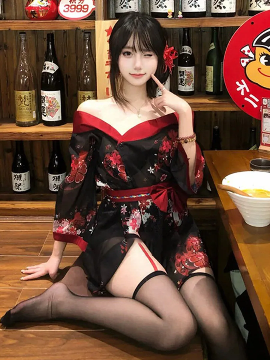 Sexy ort Skirt orm Home Sle Japanese Sle Open Front Kimono Dr Pure Desire Kimono Home orm ort Skirt