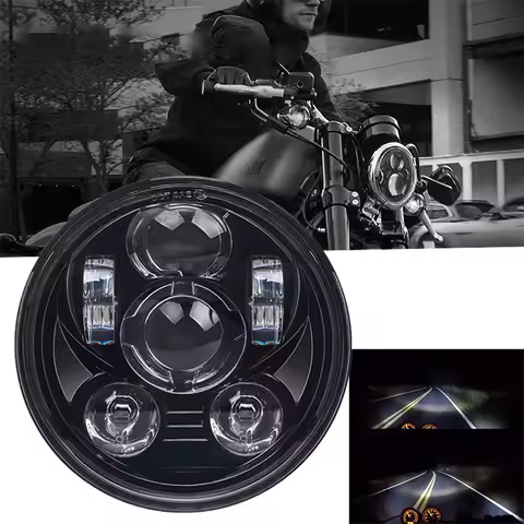 5 3/4" Round LED Headlight High Low Beam DRL Motorcycle Waterproof Headlamp For Harley Softail Nightster 48 Iron 883