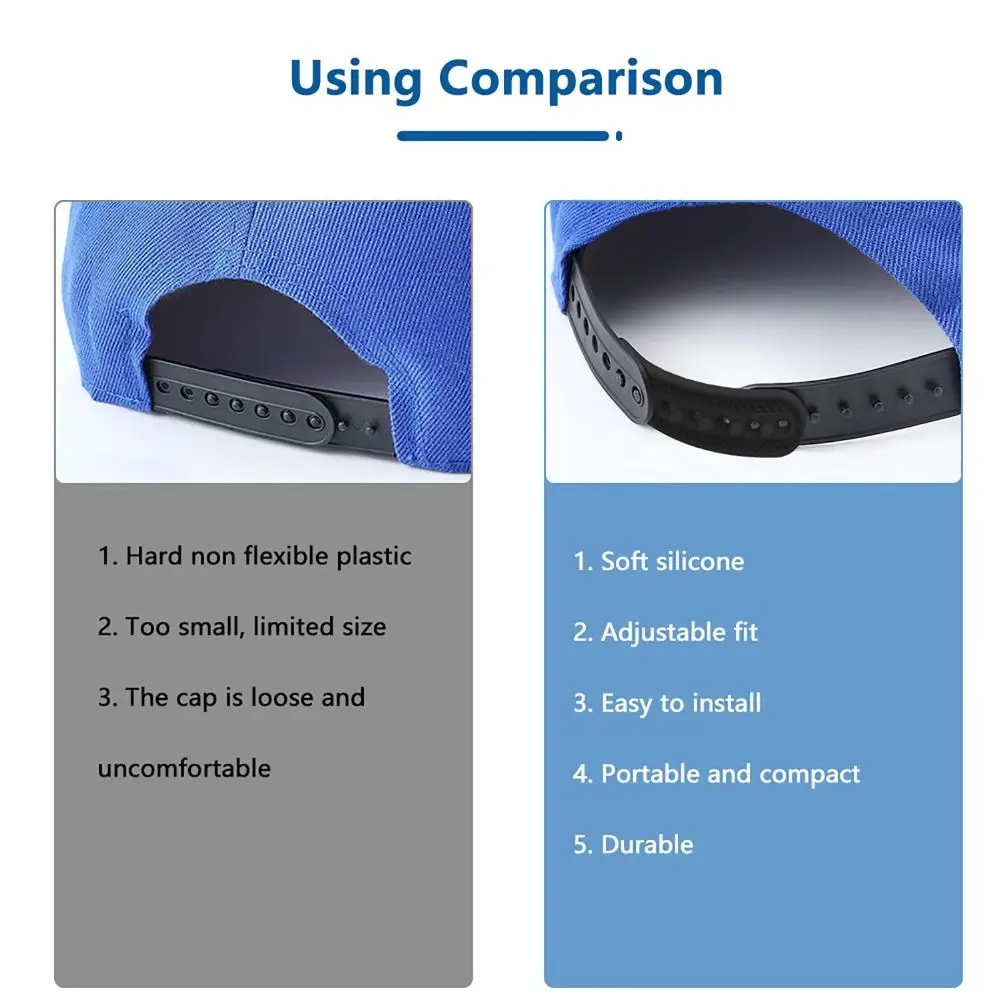 2Pcs Removable Hat Adjuster Buckle Cap Accessories Durable Baseball Cap Adjustable Straps Snapbacks Extenders Hat Retainer