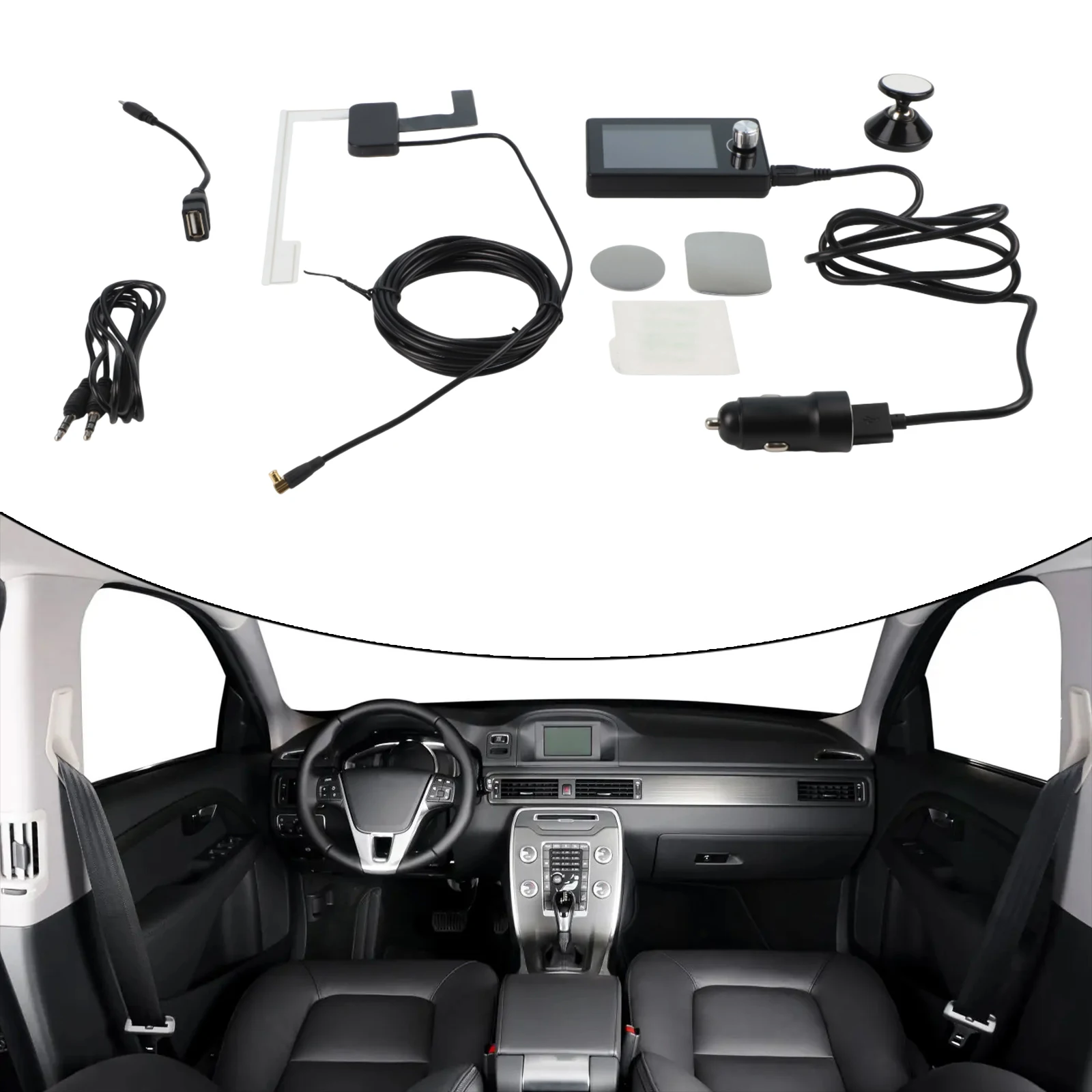 

2,8-дюймовый цветной экран DAB, цифровой вещательный приемник, автомобильный видеодисплей, MP3-радиоприемник в автомобильном адаптере для антенны сигнала