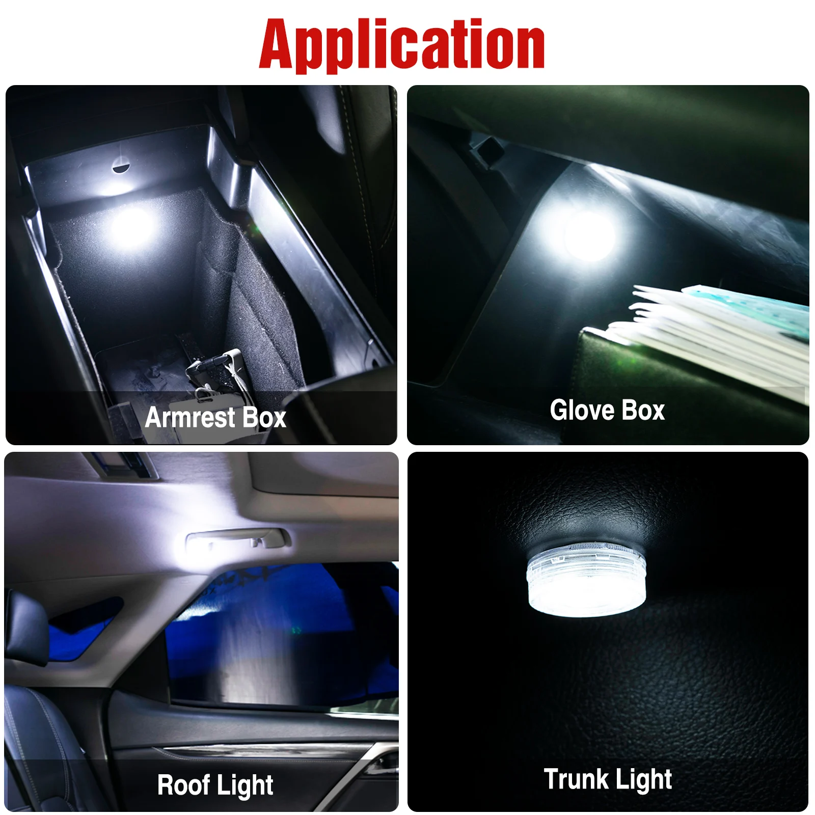 2x Portable Night Reading Roof Dome Lamp Footwell Trunk Bulbs Trailer Caravan Auto Car Touch Interior Light Wireless Ambient view 5