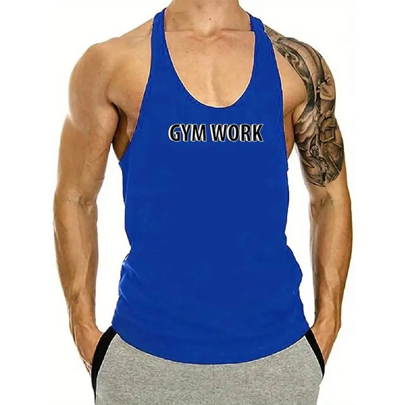 

2025 Summer Men's Fitness Skinny Vest Exercise Muscle Cut Shirt Fitness Sleeveless Vest