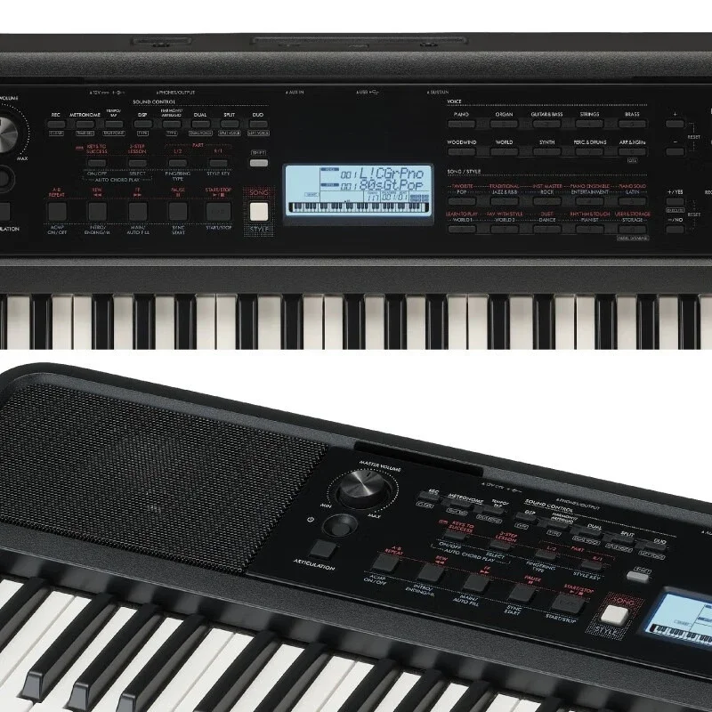 Keyboard with 61 keys English panel black Psr-E383