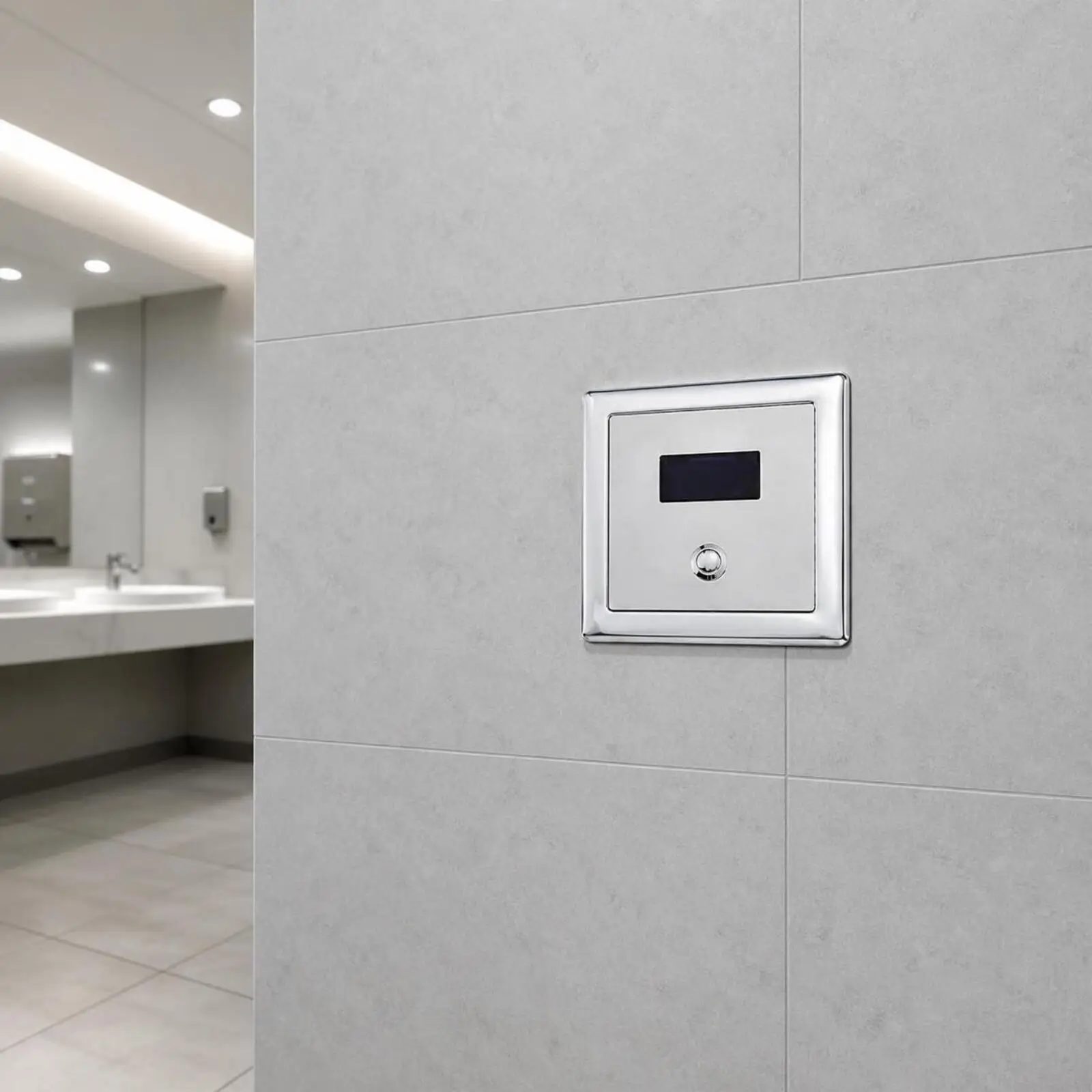 Automatic Urinal Flush Valve Infrared Sensor Stainless Steel Square Concealed Flushing Mechanism Touchless Operation for