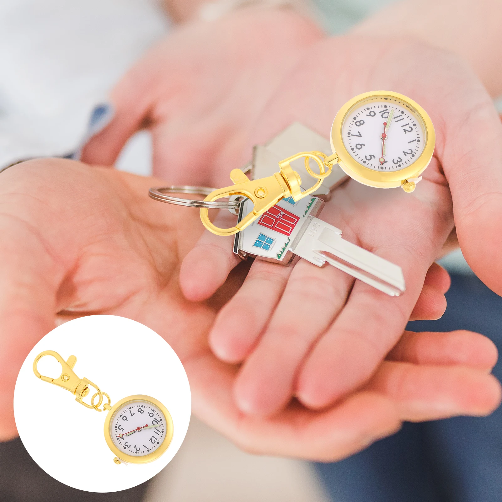 

Sturdy Alloy Nurse Hanging Pocket Watch Keychain Key Buckle Design Fob Watch For Hospital Travel Great Gift