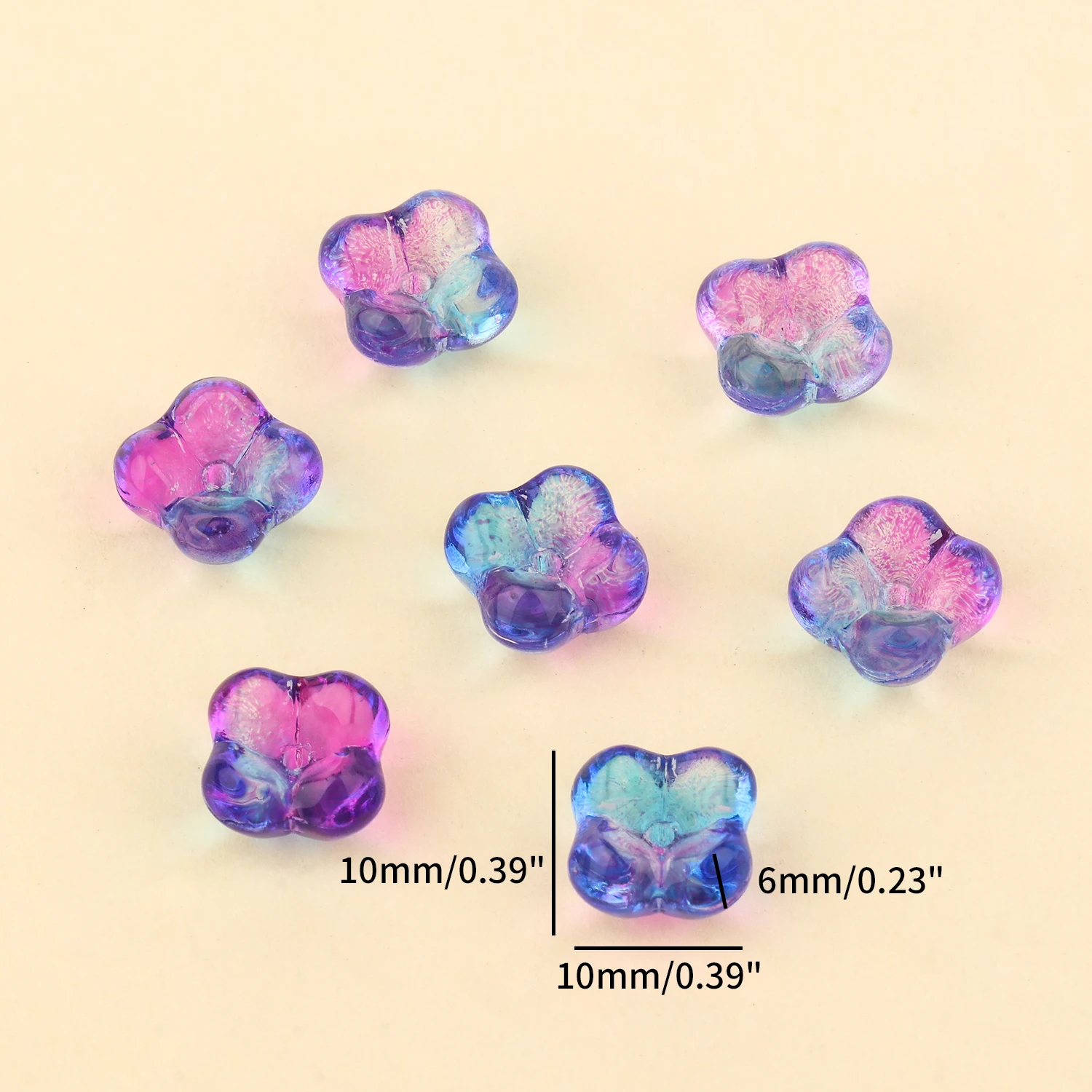 10x6mm AB Clear Czech Lampwork Crystal Plum Flower Shape Glass Spacer Bead For Jewelry Making Diy Needlework Bracelet