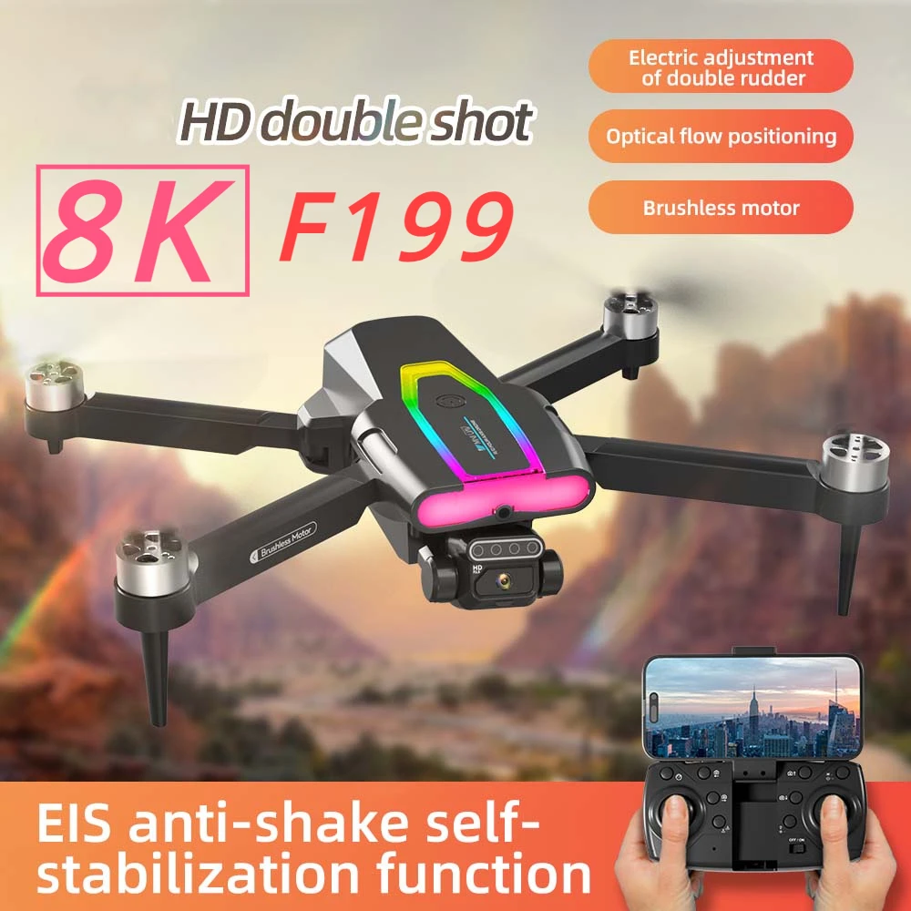 F199 Drone Aerial Photography With 1080P Wide Angle HD Dual Camera Brushless WIFI FPV Professional RC Foldable Quadcopter