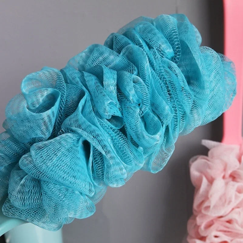 1pcs Long Handle Shower Back Scrubbers Soft Mesh Bath Brush Body Scrub Puff For Self Back Washing Bathroom Accessories