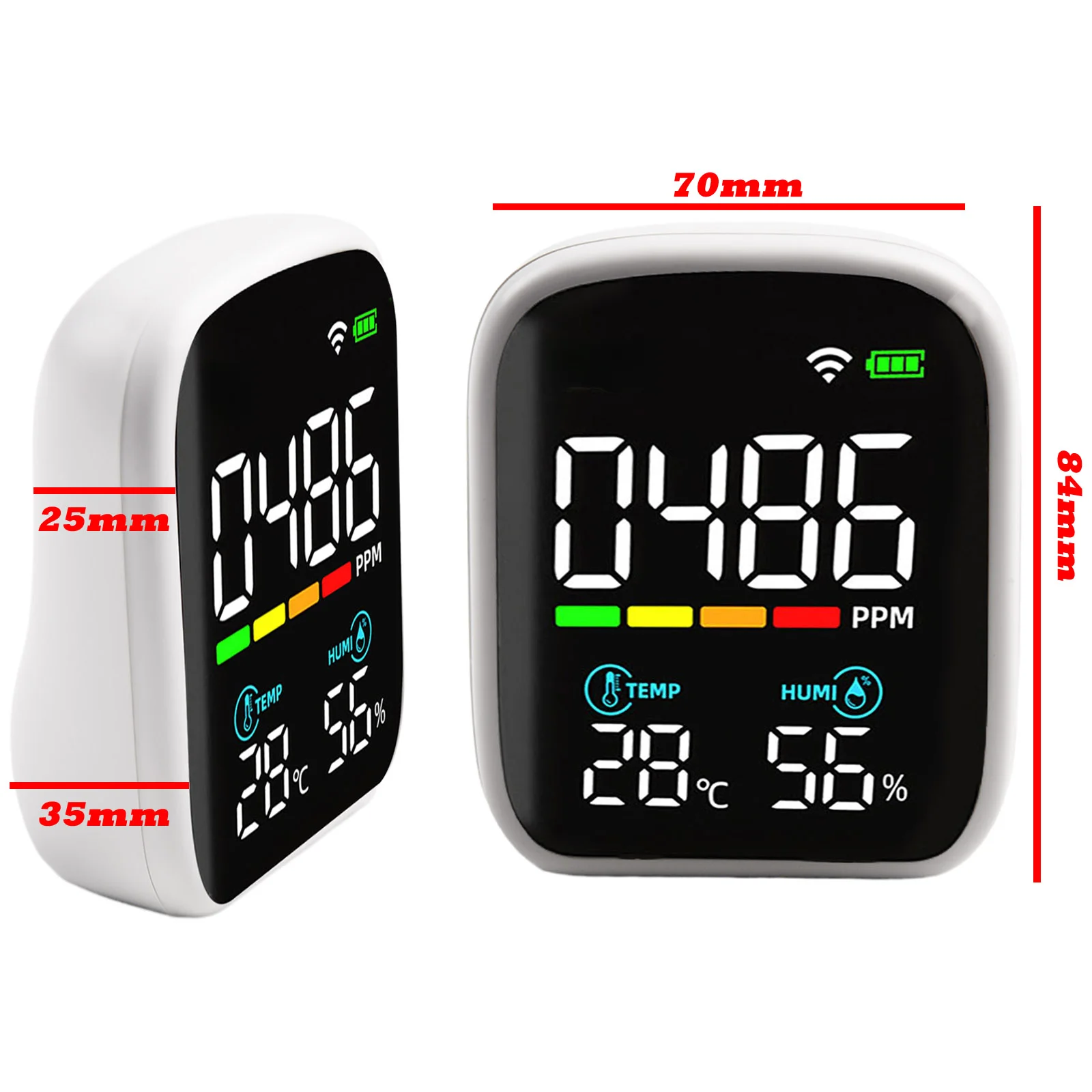 PV28-AW NDIR Sensor WiFi For Air Quality Monitor With Temperature Humidity Data Logger For Home Office Grow Room Testing Tool