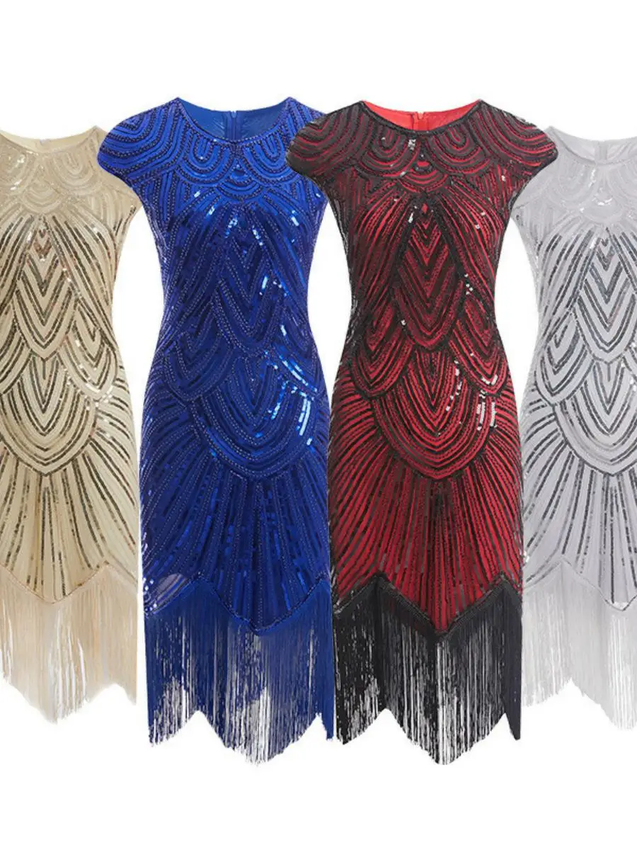 

Новое поступление, костюм с кисточками и блестками Dr 920S, ретро костюм из фильма, платье на молнии, полиэфирная ткань, весенний сезон